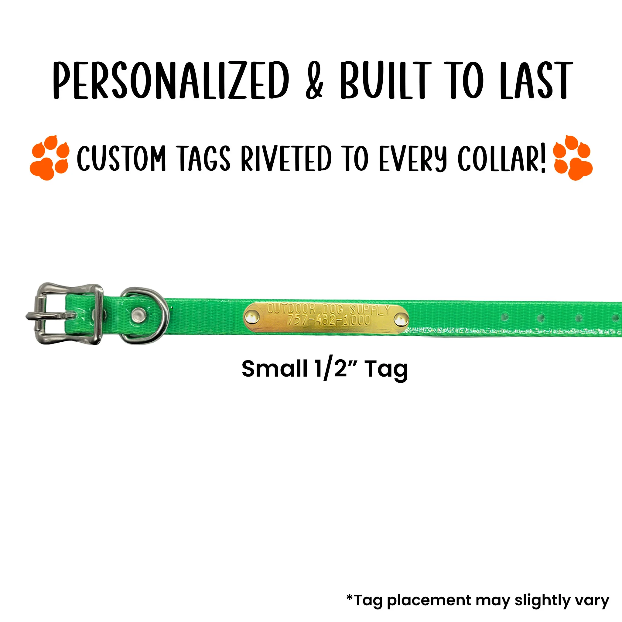 1/2" Premium Glow Tuff D Ring Collar for Small Dogs - Image 4