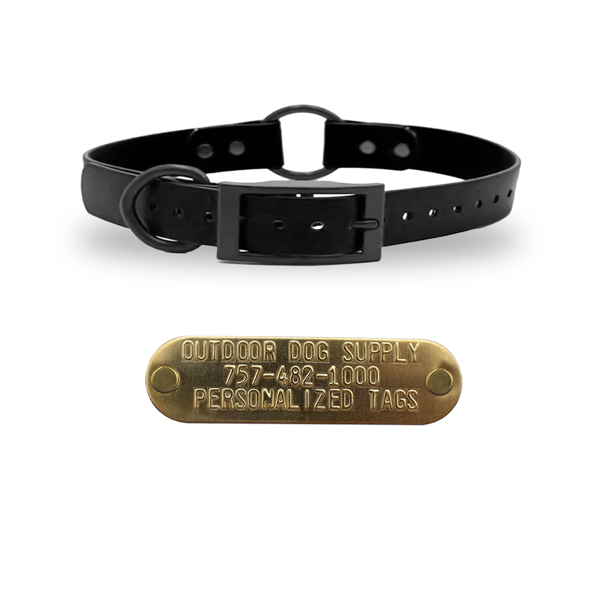 3/4" SoftFlex Beta Center Ring Dog Collar with Brass Name Plate - Image 13