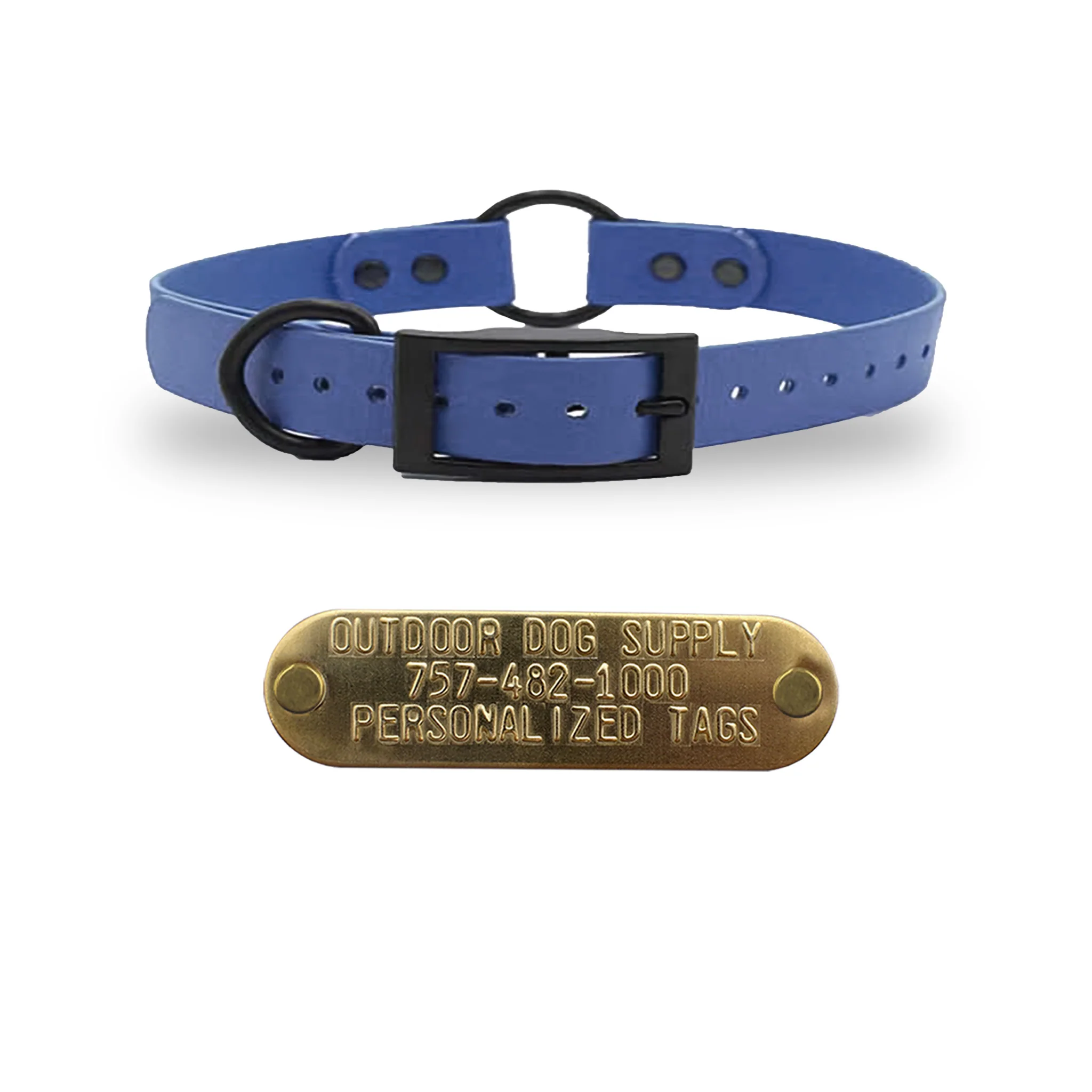 3/4" SoftFlex Beta Center Ring Dog Collar with Brass Name Plate - Image 14