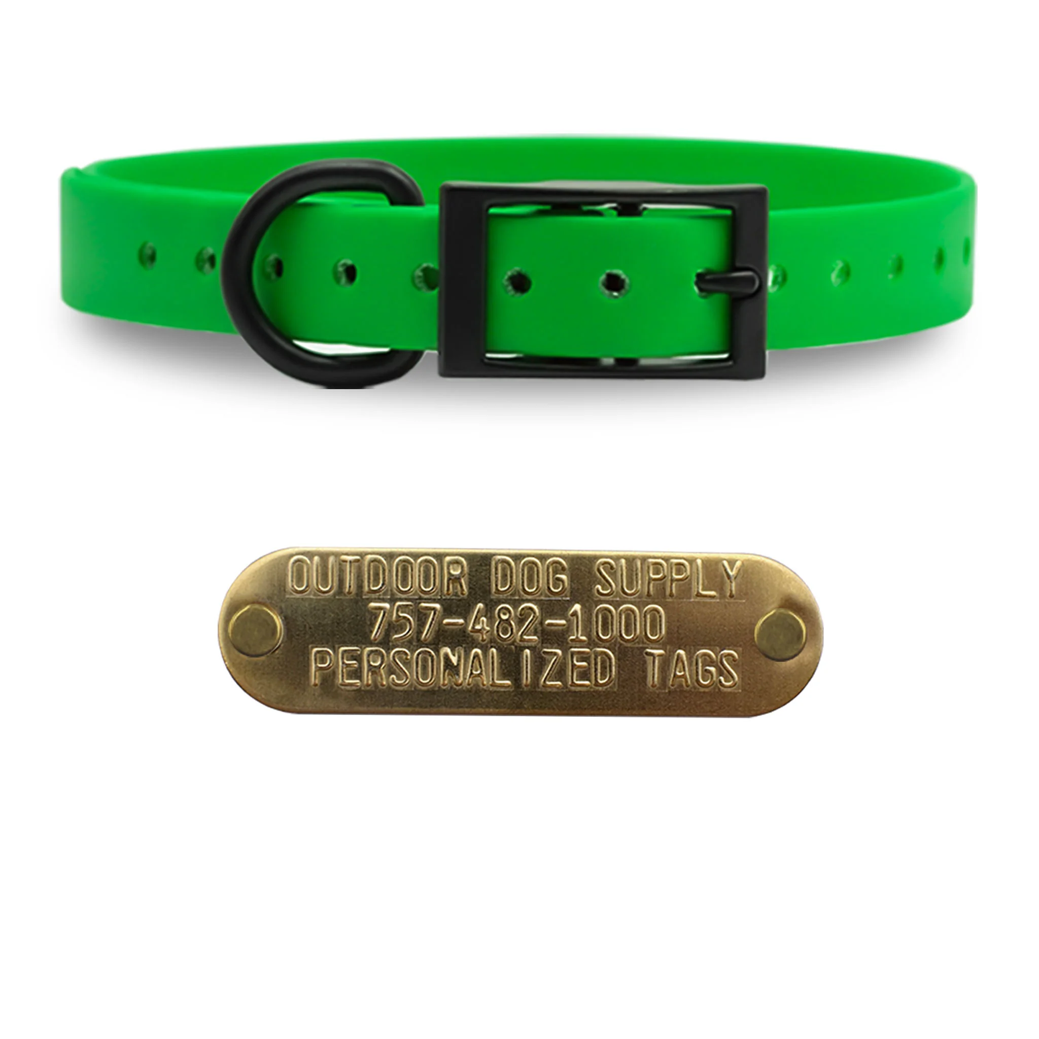 3/4" SoftFlex Beta D Ring Dog Collar with Brass Name Plate - Image 10