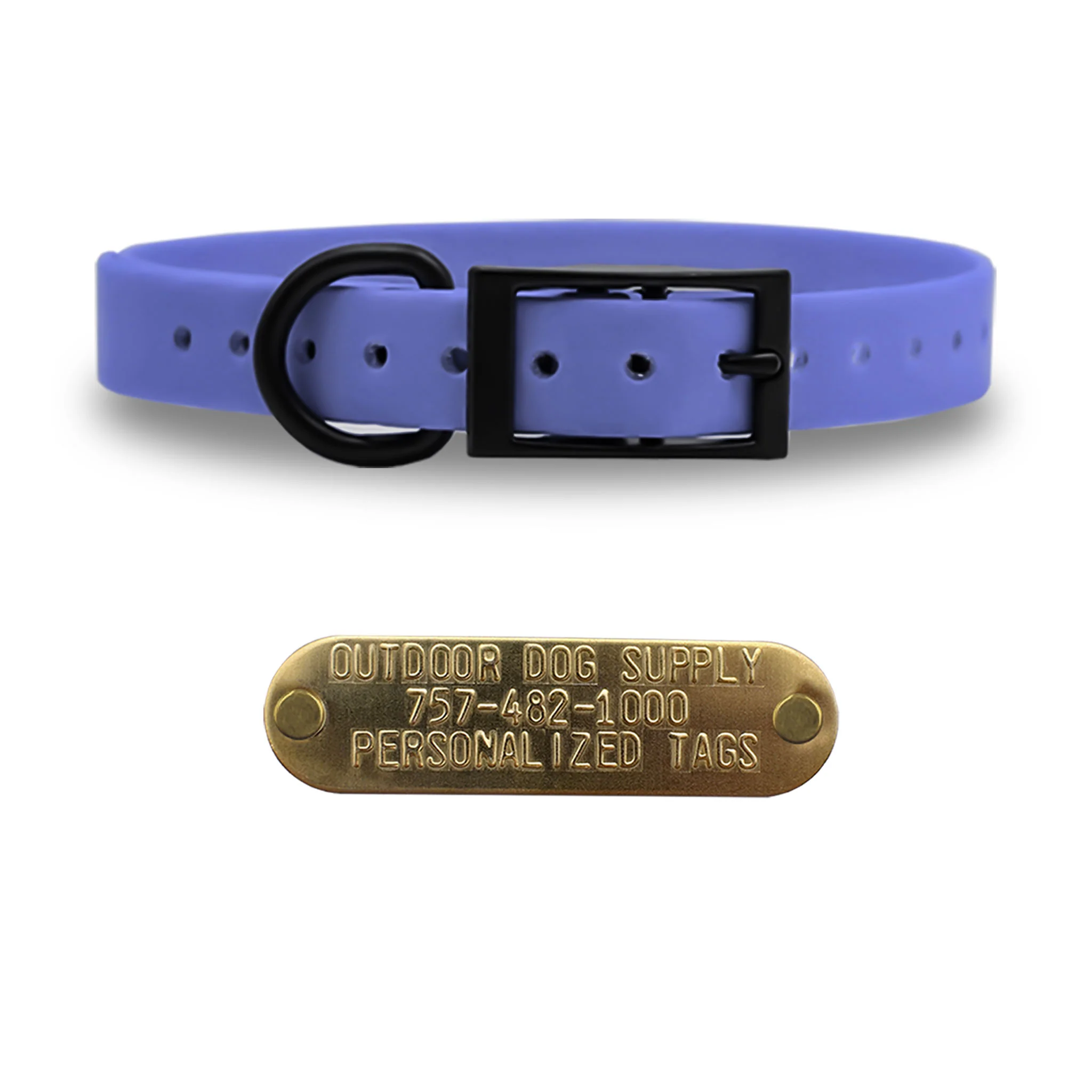 3/4" SoftFlex Beta D Ring Dog Collar with Brass Name Plate - Image 12