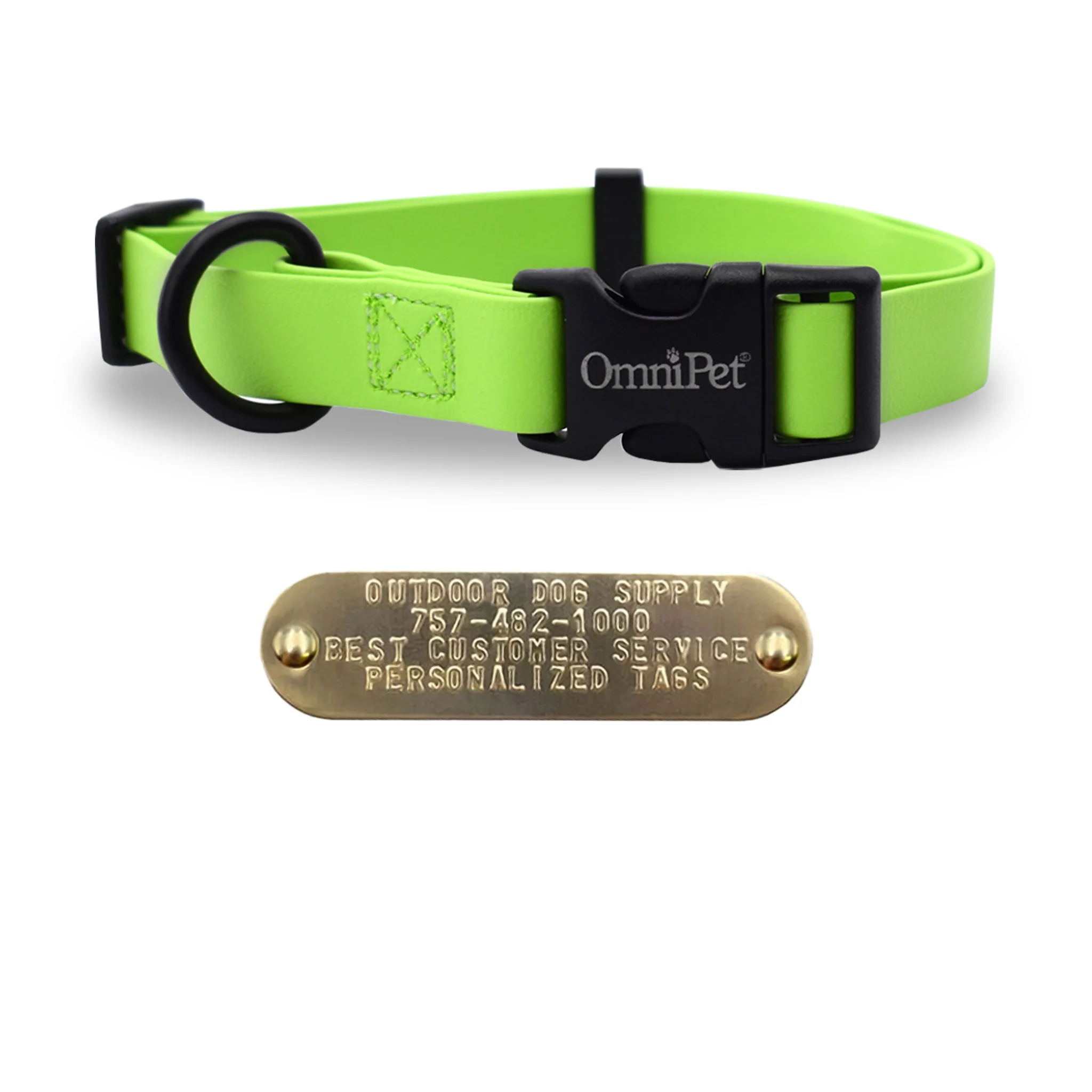 3/4" Carnival Color Dog Collar with Name Plate - Image 6