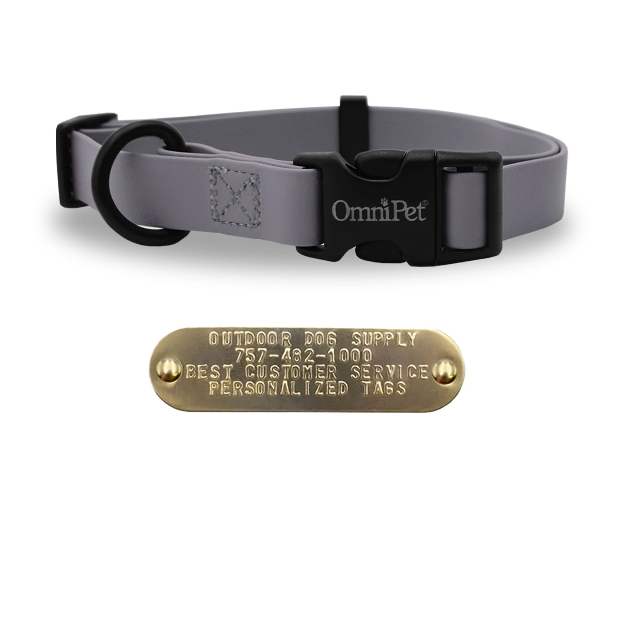 3/4" Carnival Color Dog Collar with Name Plate - Image 8