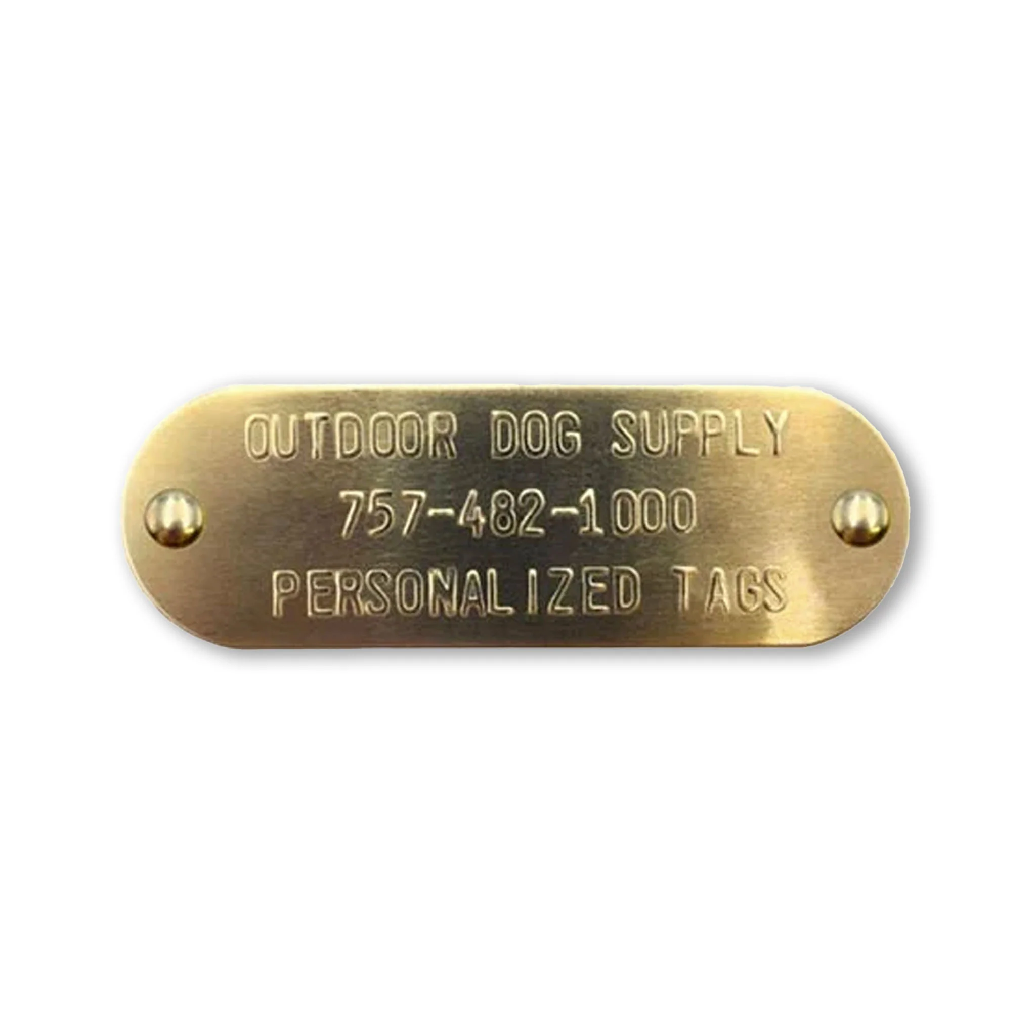 Custom 1" x 3" Raised Lettering Brass Dog Collar Name Tags - Image 4