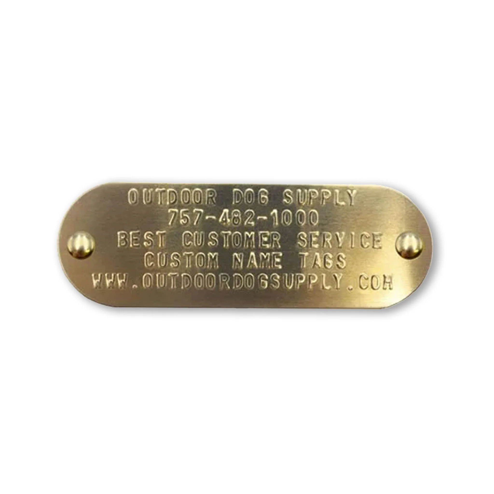 Custom 1" x 3" Raised Lettering Brass Dog Collar Name Tags - Image 6