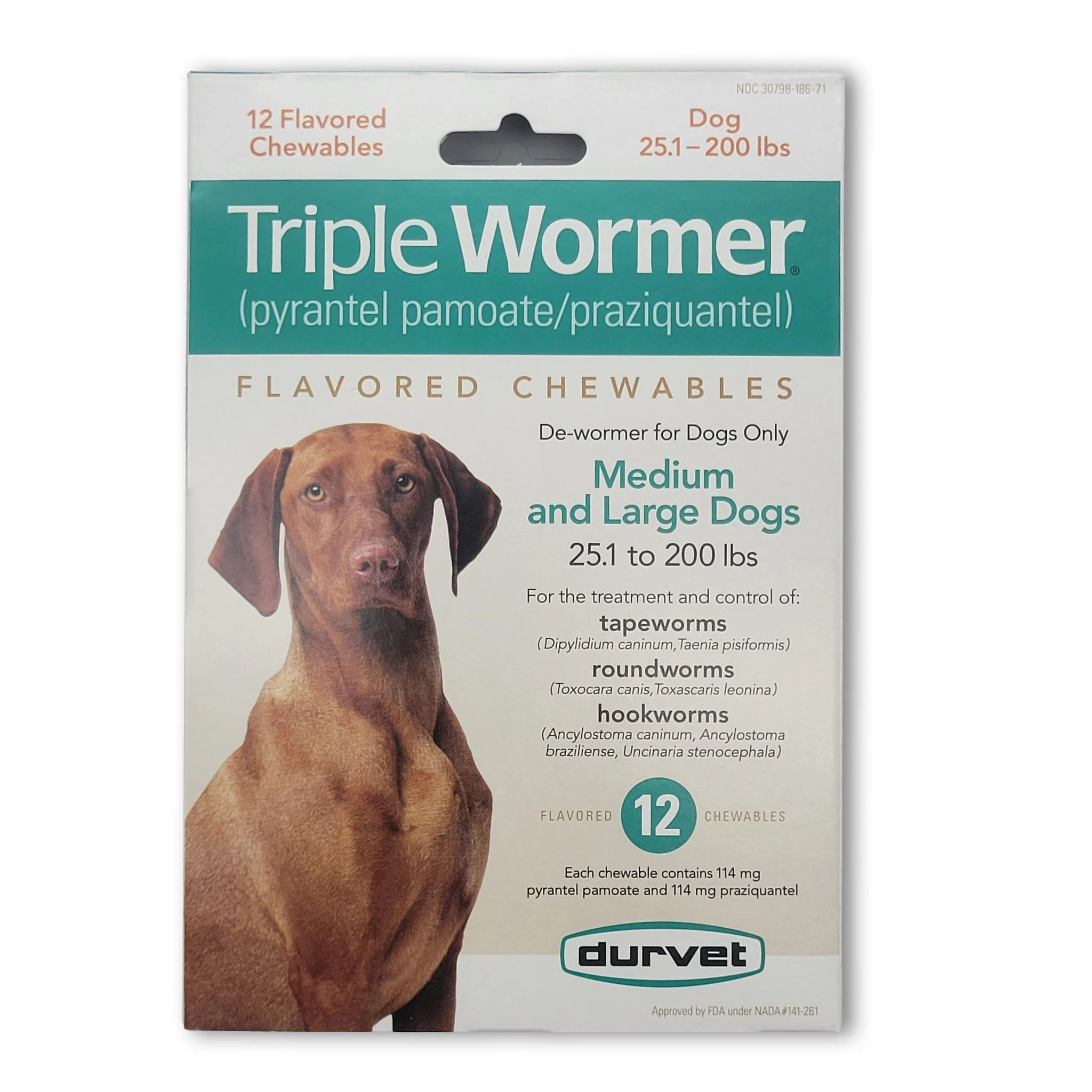 Durvet Triple Wormer for Medium and Large Dogs 25.1 LBS to 200 LBS - Image 4