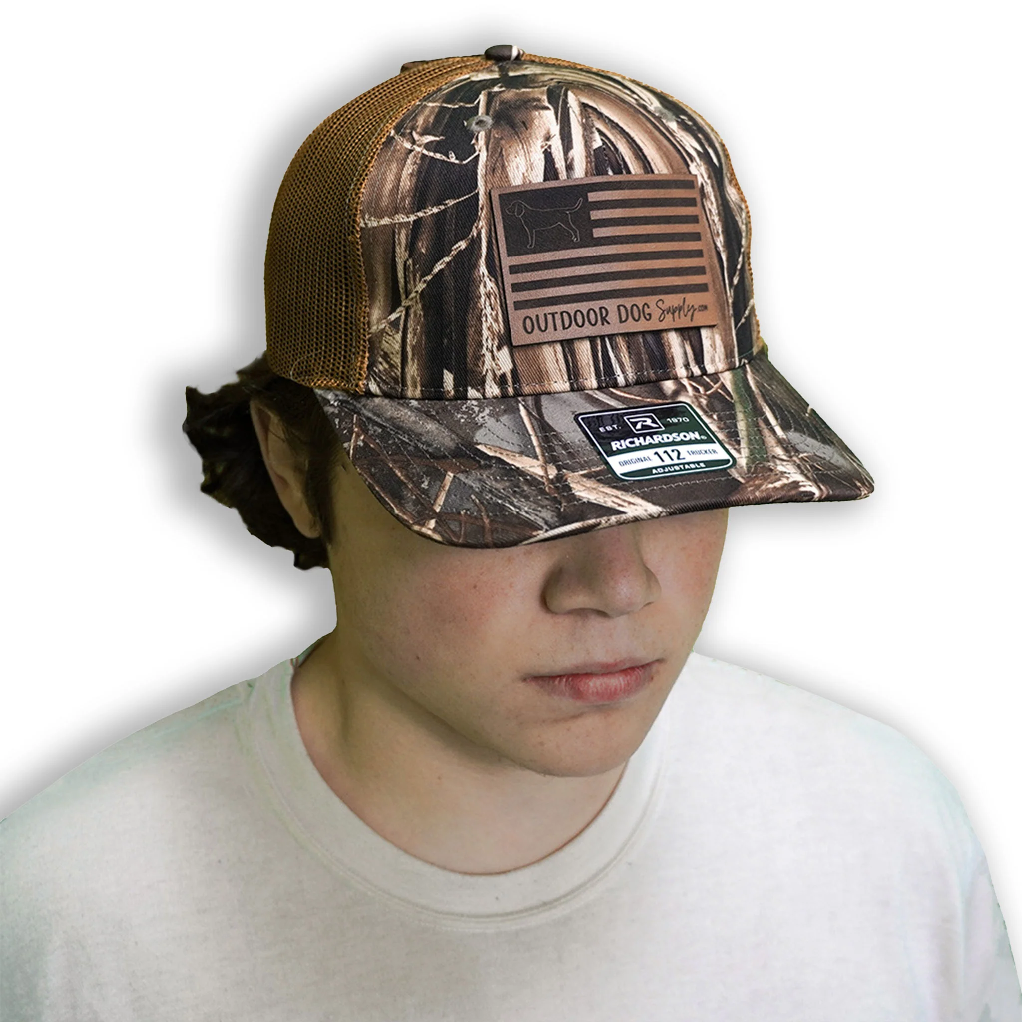 ODS Leather Patch Trucker Hats - Image 5