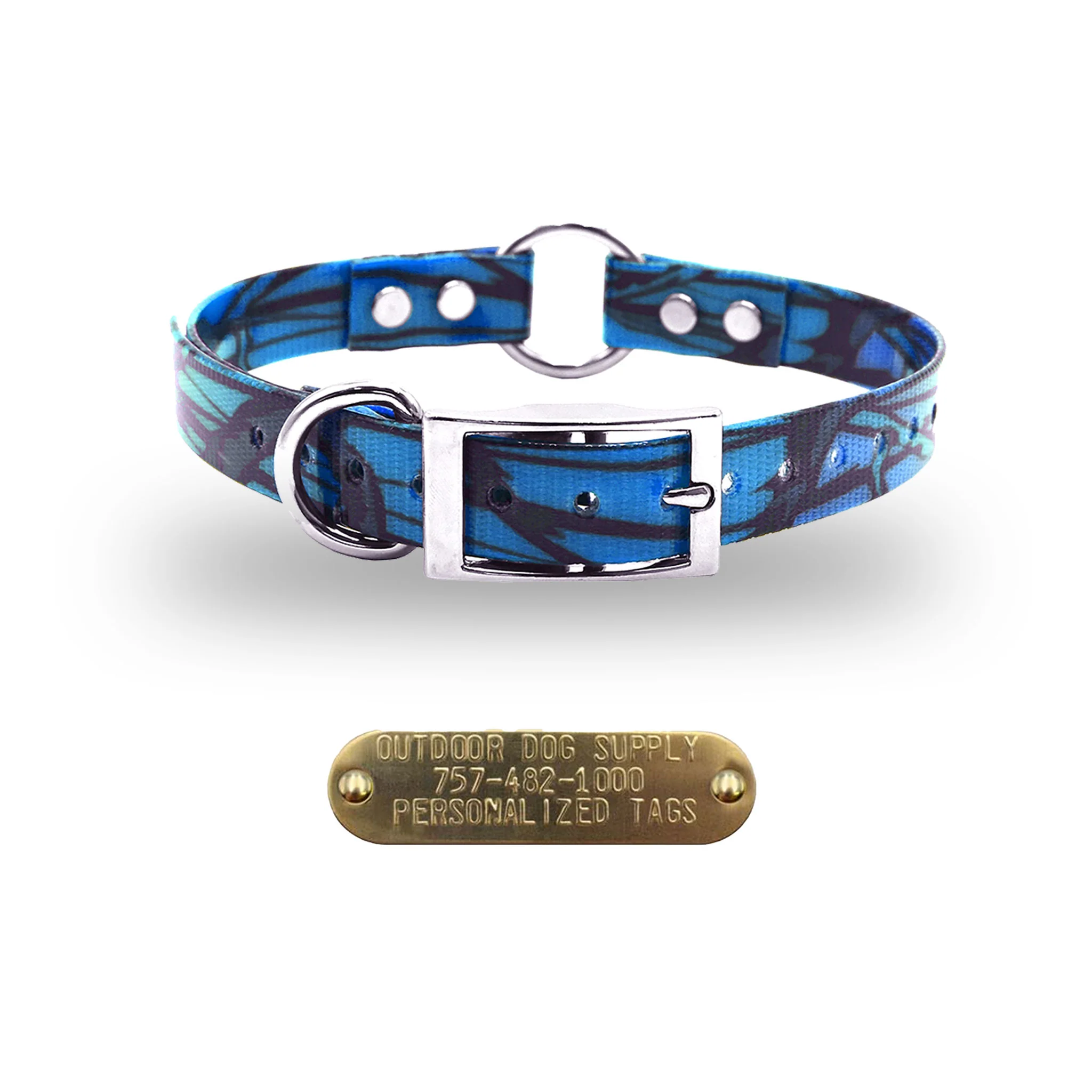 3/4" Pattern Premium Glow Tuff Center Ring Dog Collar - Image 11
