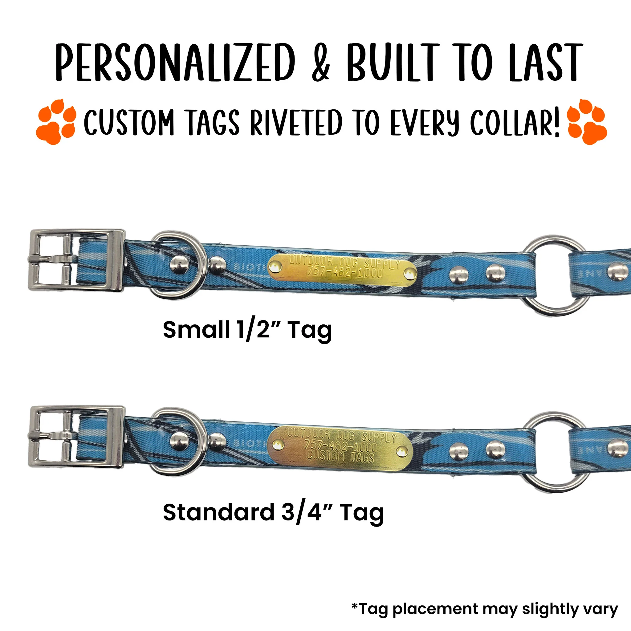 3/4" Pattern Premium Glow Tuff Center Ring Dog Collar - Image 4