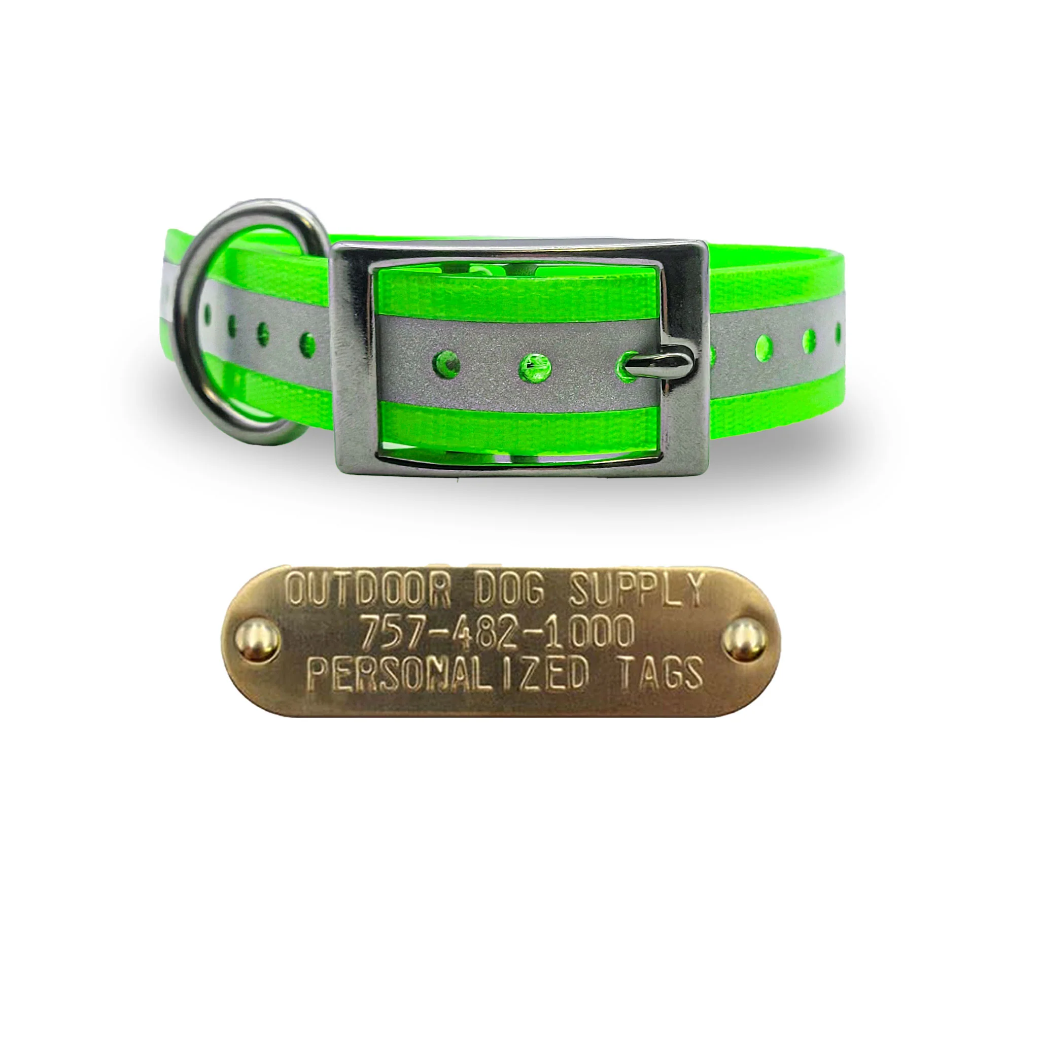 1" Reflective Elite Collar with Stainless Steel D Ring and Buckle - Image 9