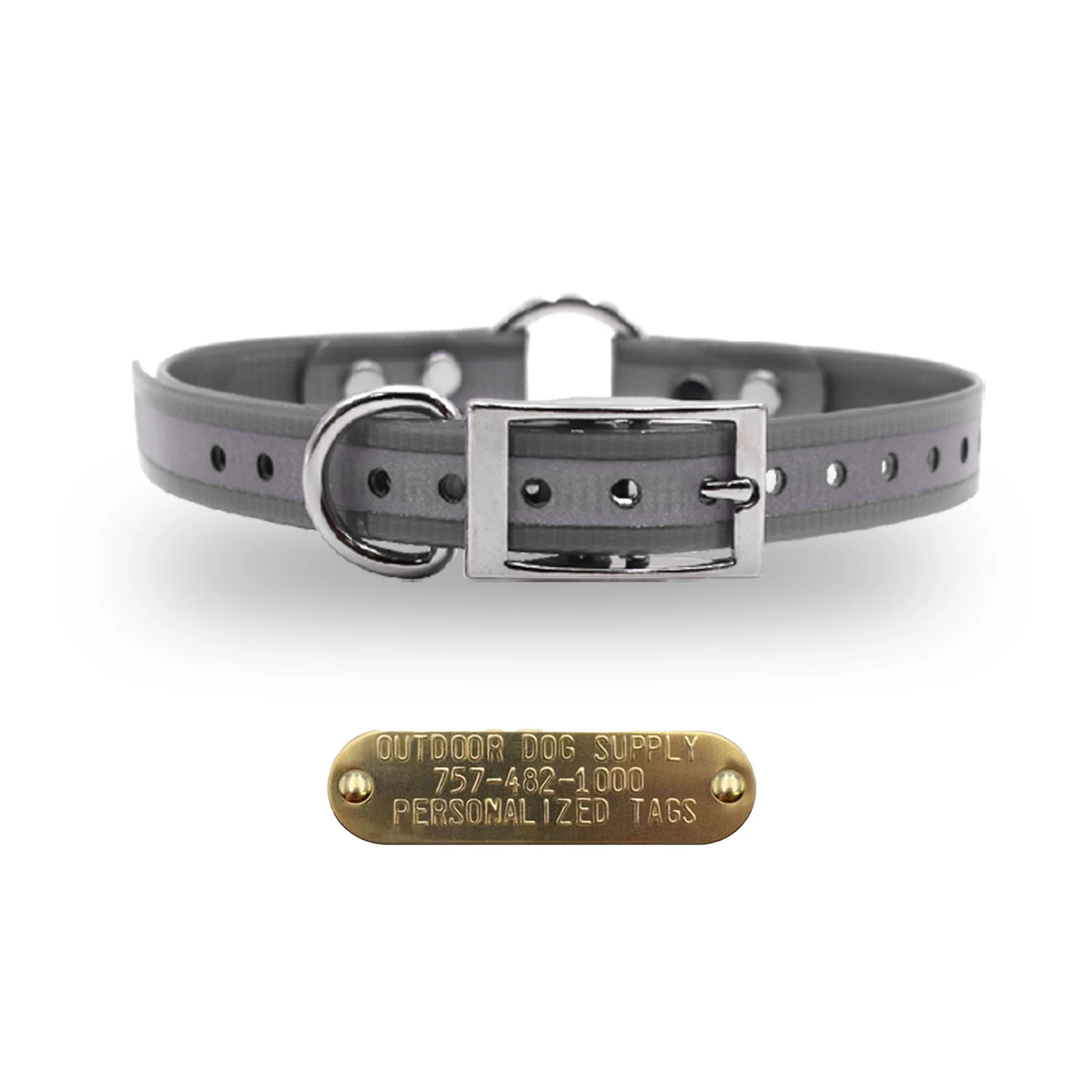 3/4" Reflective Premium Glow Tuff Center Ring Dog Collar - Image 19