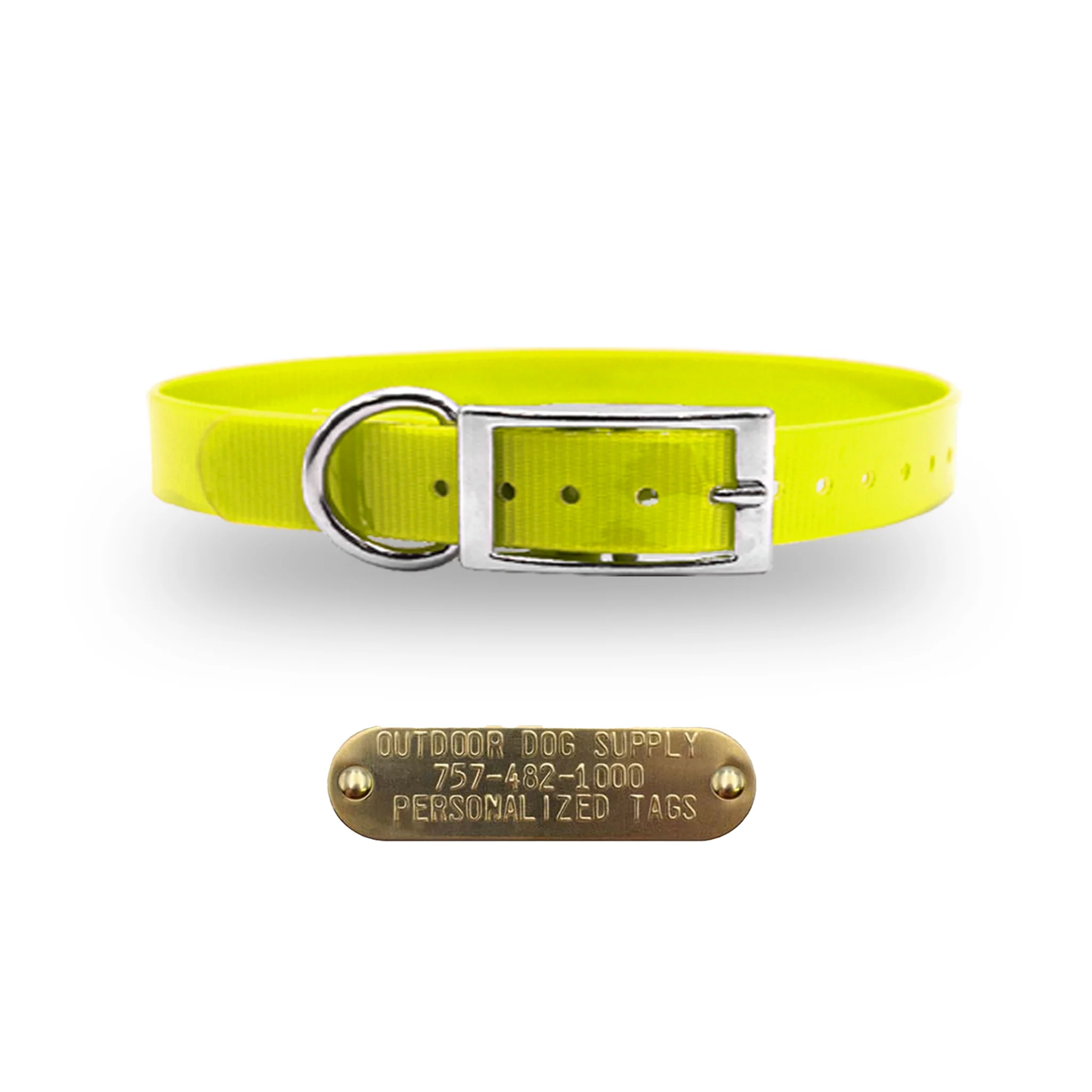 3/4" Solid Premium Glow Tuff D Ring Dog Collar - Image 11