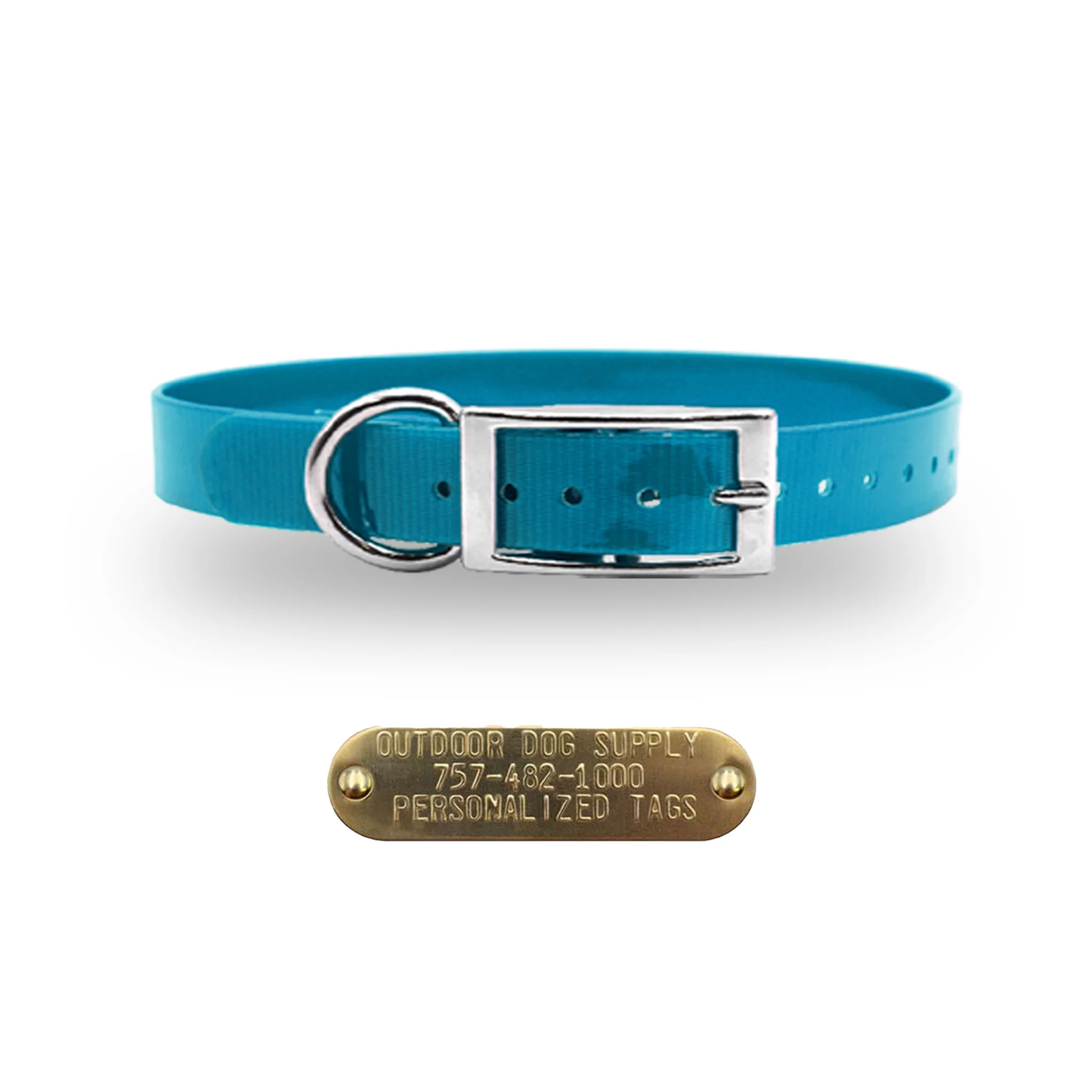 3/4" Solid Premium Glow Tuff D Ring Dog Collar - Image 14