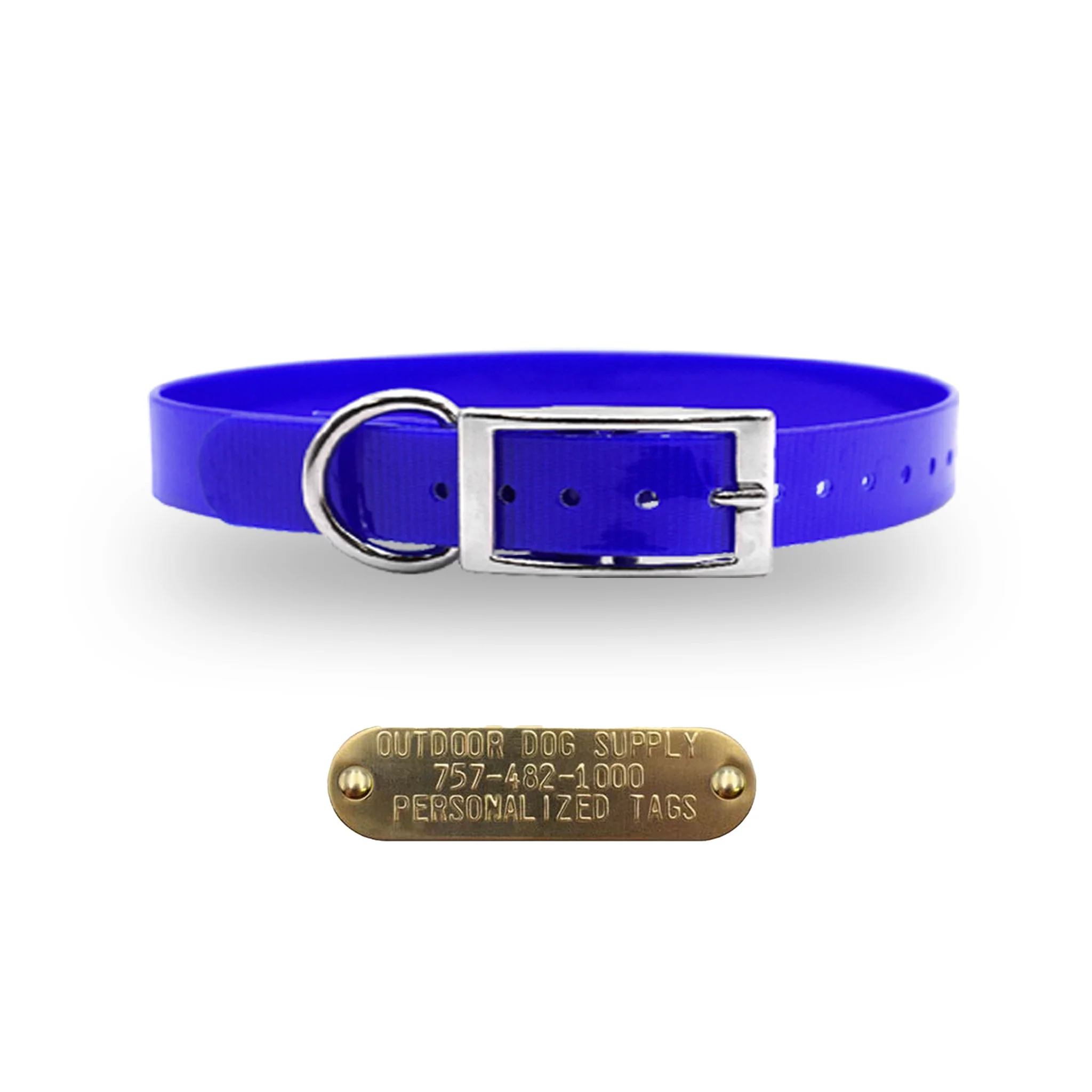 3/4" Solid Premium Glow Tuff D Ring Dog Collar - Image 16
