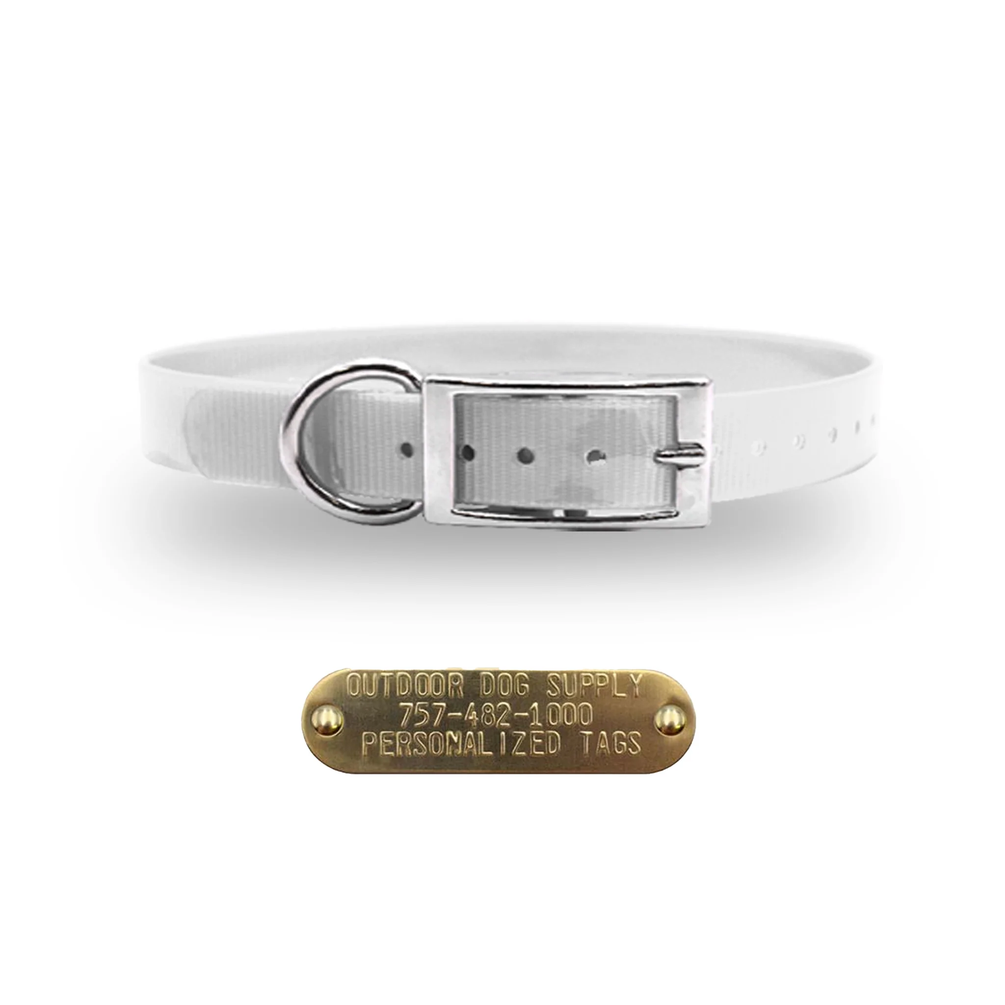 3/4" Solid Premium Glow Tuff D Ring Dog Collar - Image 19