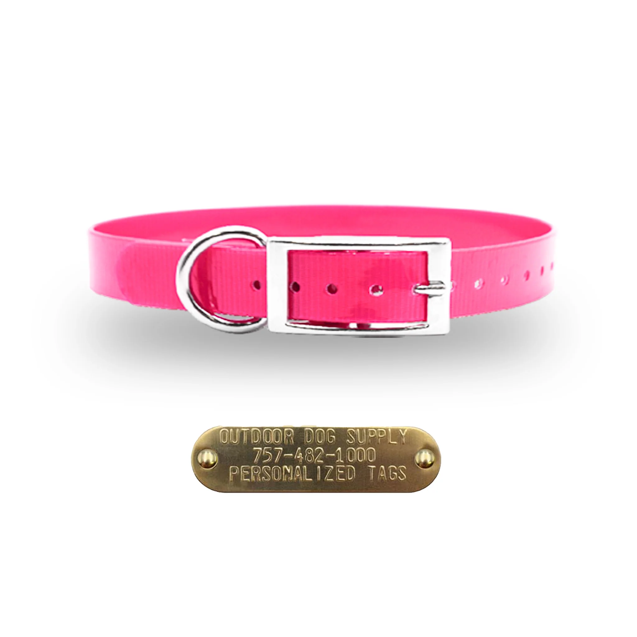 3/4" Solid Premium Glow Tuff D Ring Dog Collar - Image 6