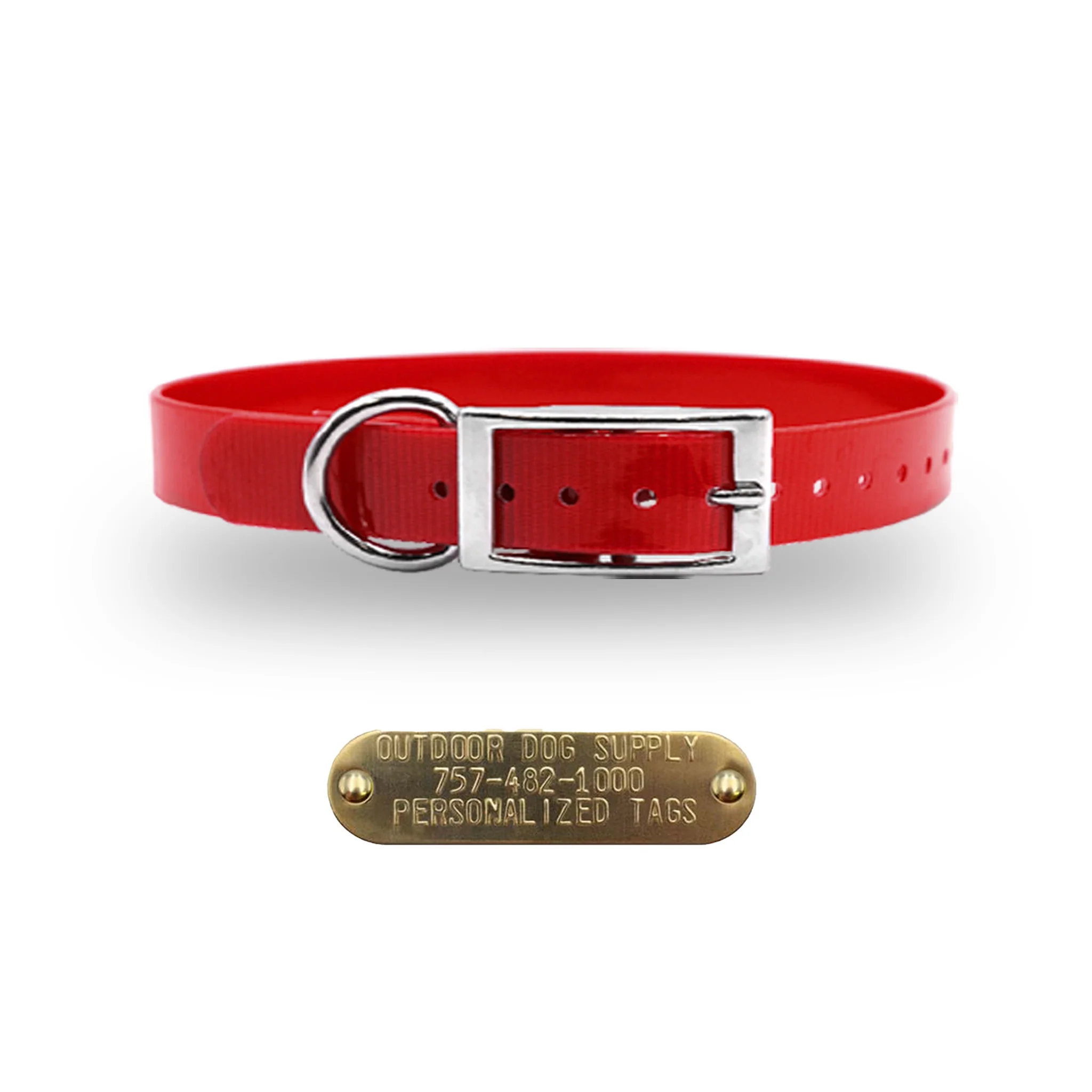 3/4" Solid Premium Glow Tuff D Ring Dog Collar - Image 7