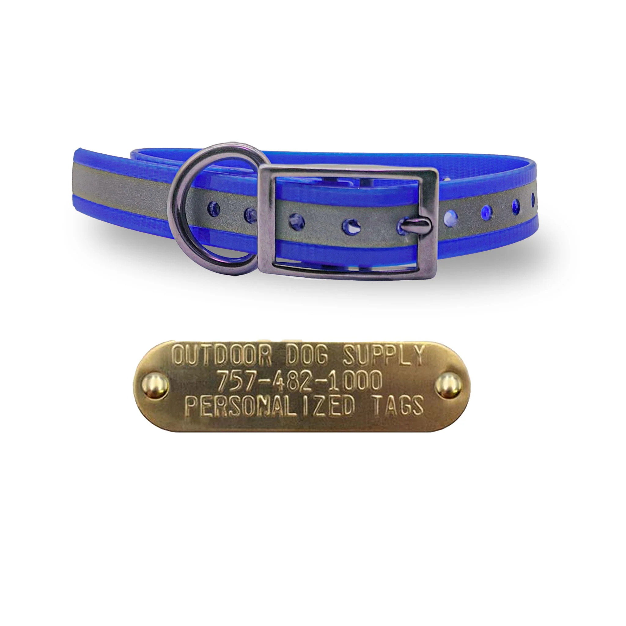 3/4" Reflective Elite Collar with Stainless Steel D ring and Buckle - Image 11