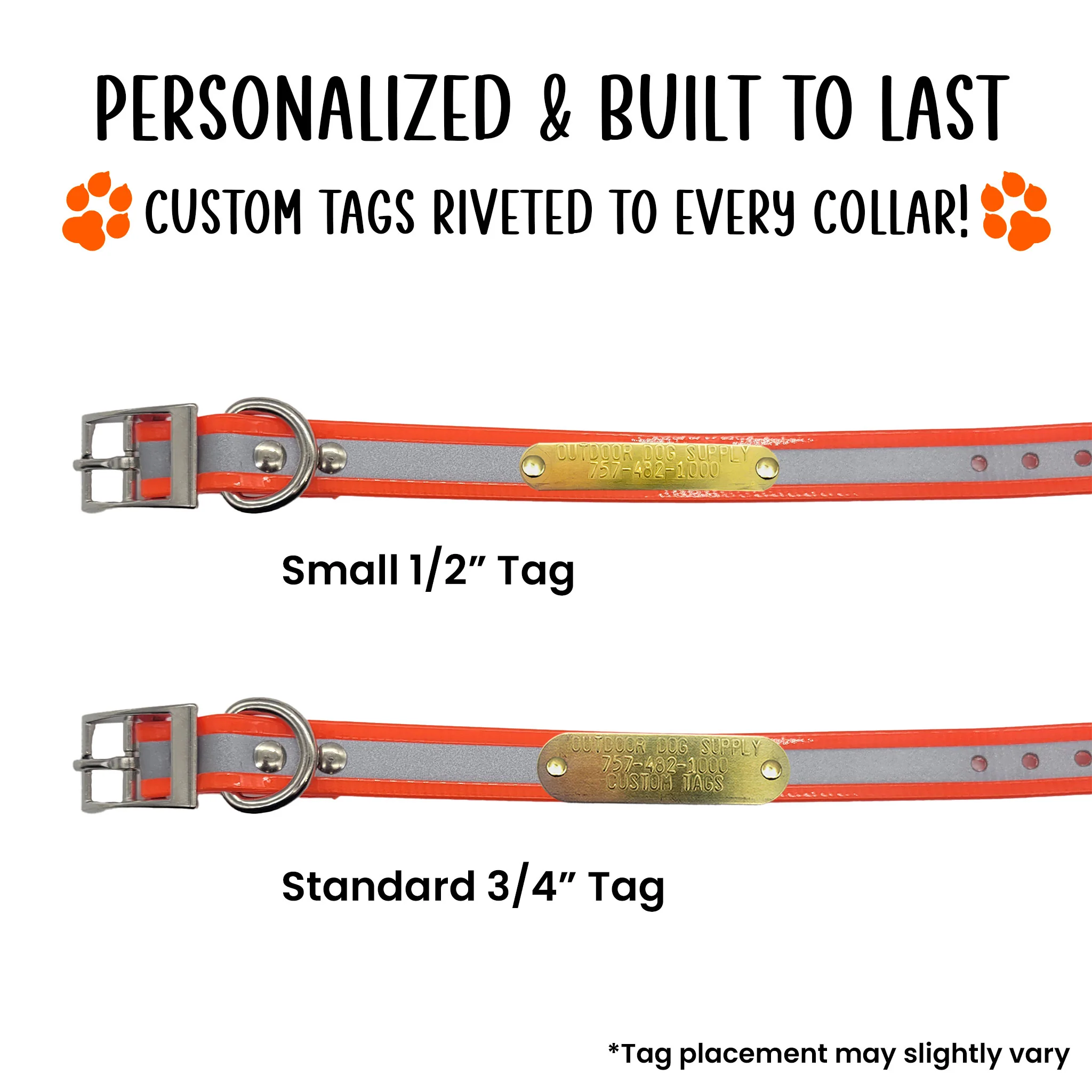 3/4" Reflective Elite Collar with Stainless Steel D ring and Buckle - Image 4