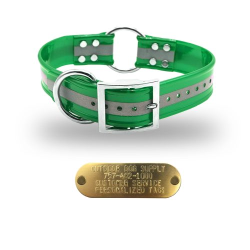 1 1.5 premium name tag collars Green Ref D O