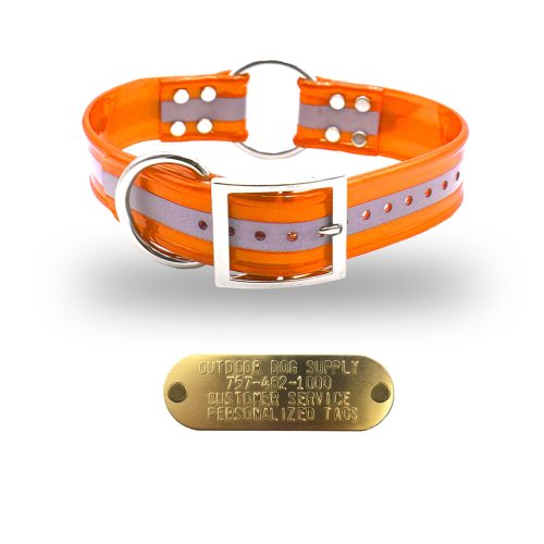 1 1.5 premium name tag collars Orange Ref D O