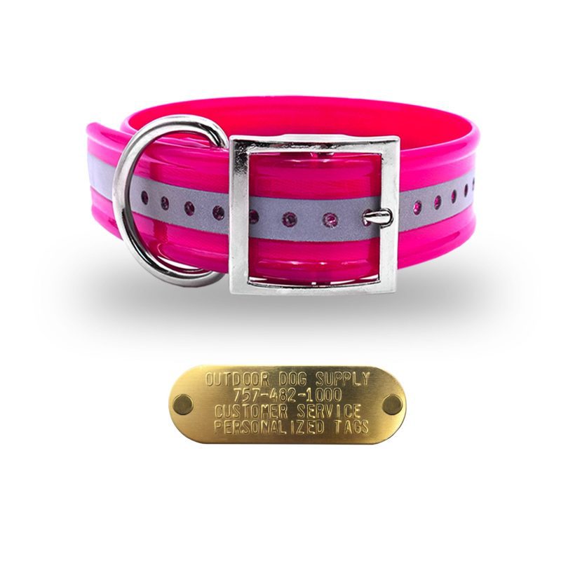 1 1.5 premium name tag collars Pink Ref