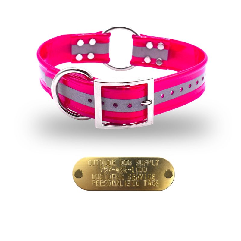 1 1.5 premium name tag collars Pink Ref D O