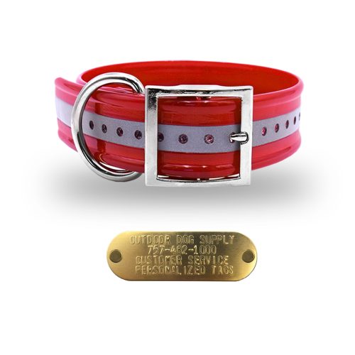 1 1.5 premium name tag collars Red Ref