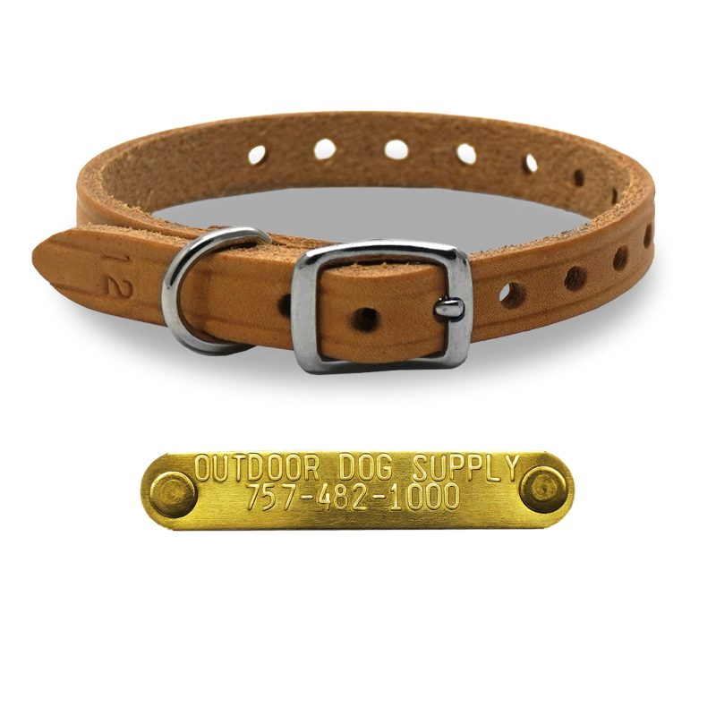 1 2 Leather collars tan