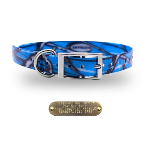 1 premium name tag collars Blue Camo