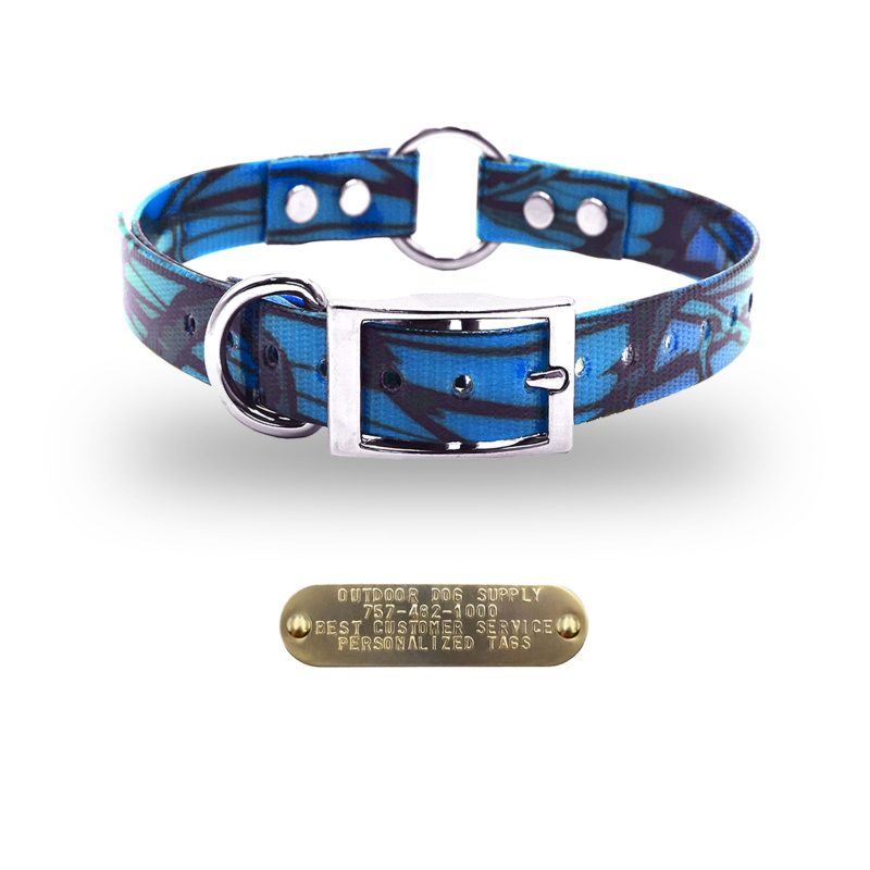 1 premium name tag collars Blue Camo D O