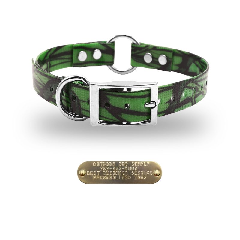 1 premium name tag collars Green Camo D O