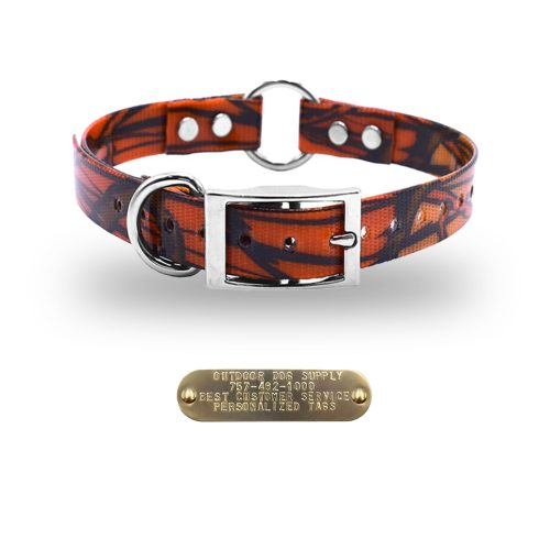 1 premium name tag collars Orange Camo D O