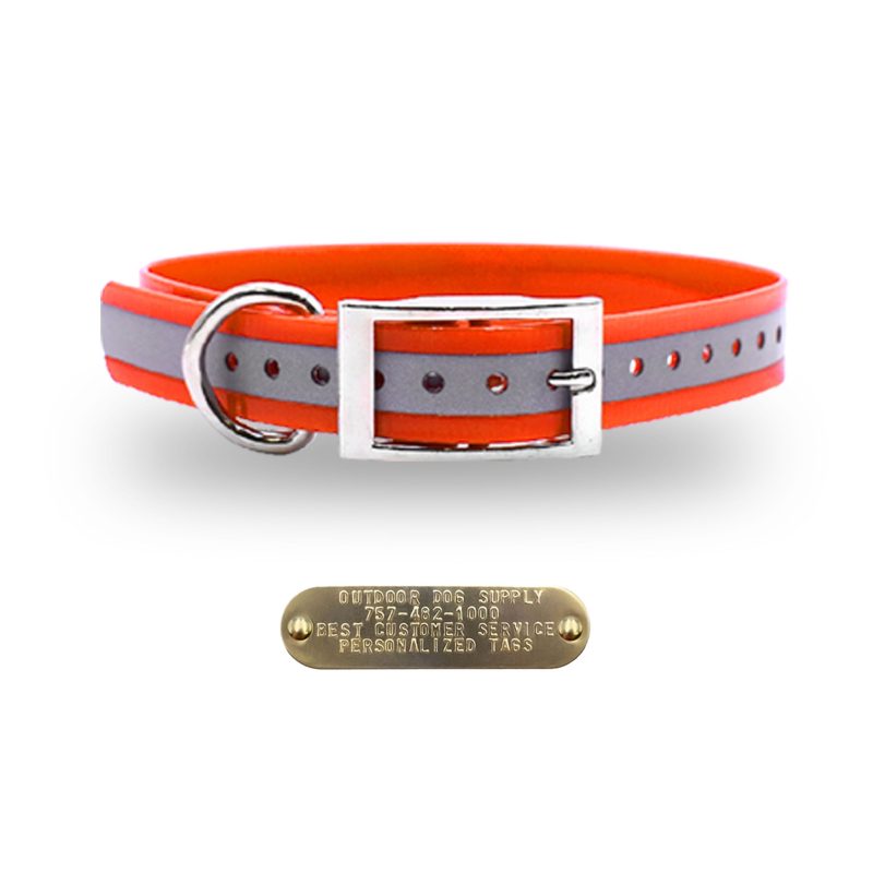 1 premium name tag collars Orange Ref