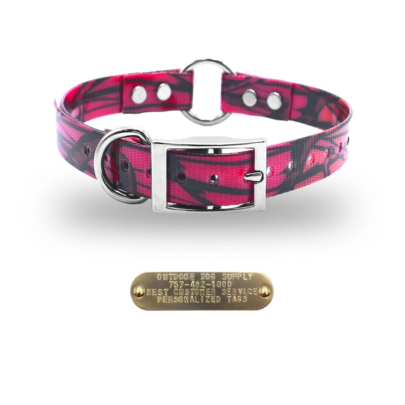 1 premium name tag collars Pink Camo D O