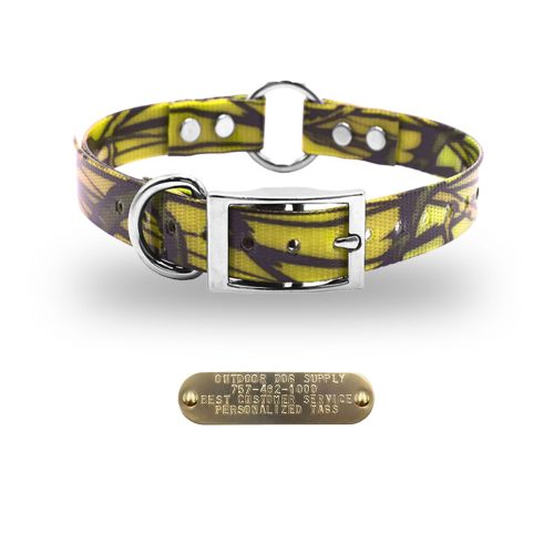 1 premium name tag collars Yellow Camo D O