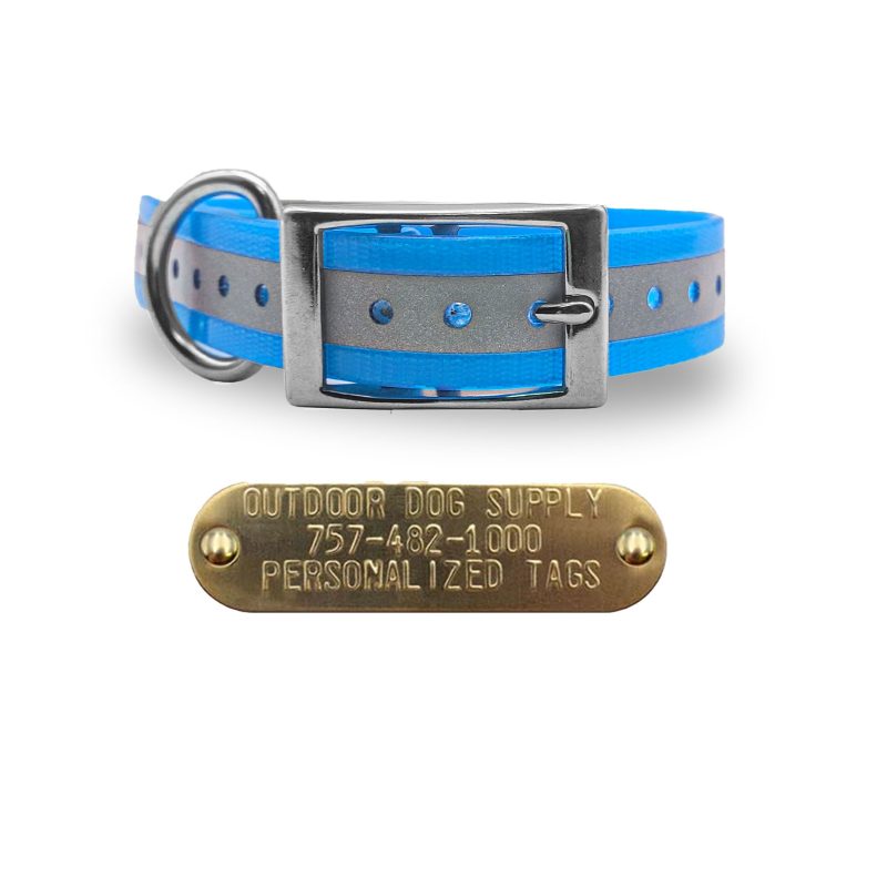 1 stainless steel collar ref light blue