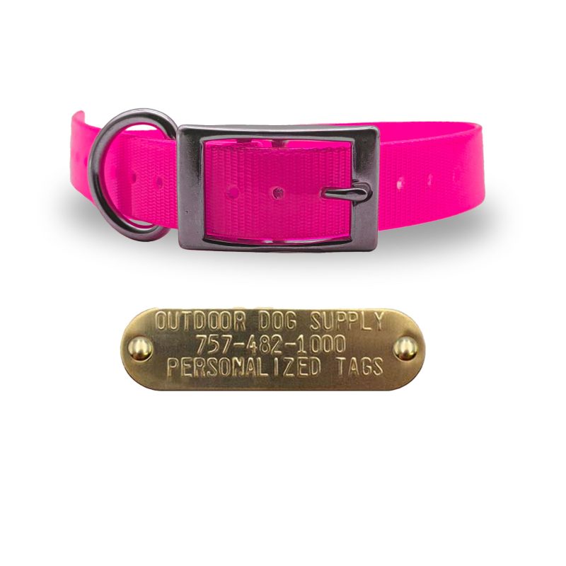 1 stainless steel collars pink