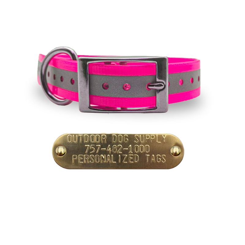 1 stainless steel collars ref pink