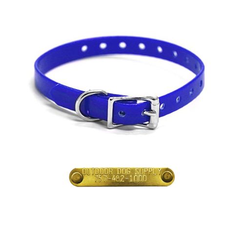 1.5 premium name tag collars Blue