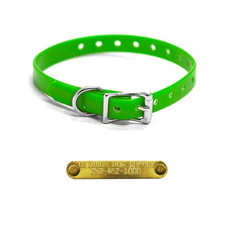 1.5 premium name tag collars Lime Green