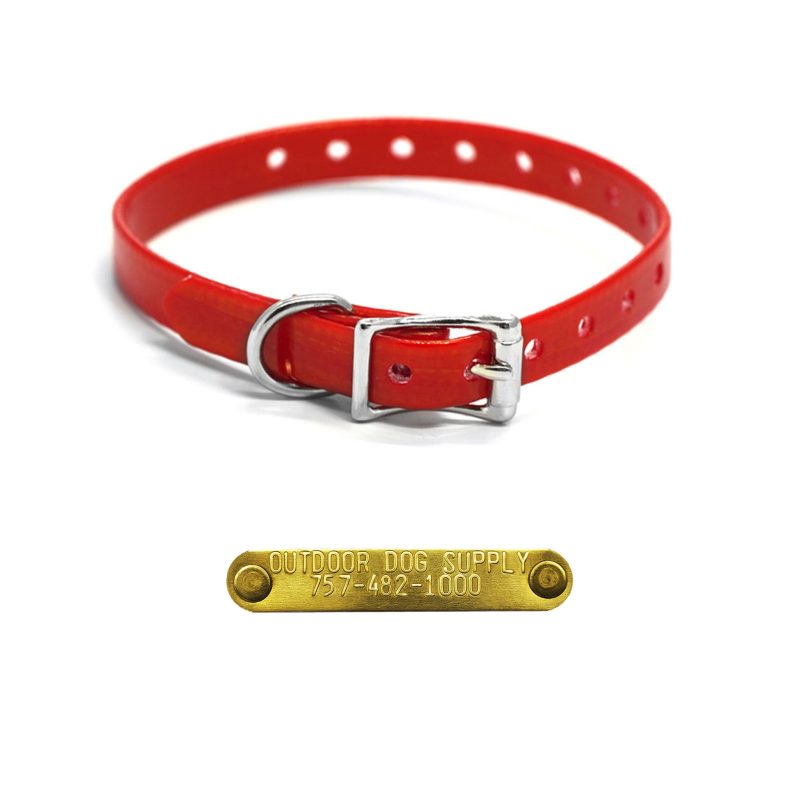 1.5 premium name tag collars Red