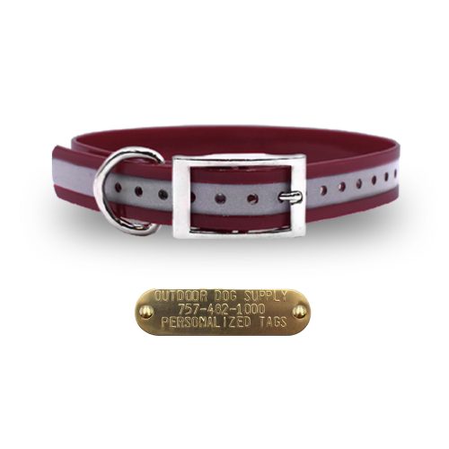 3 4 premium name tag collars ref burgundy