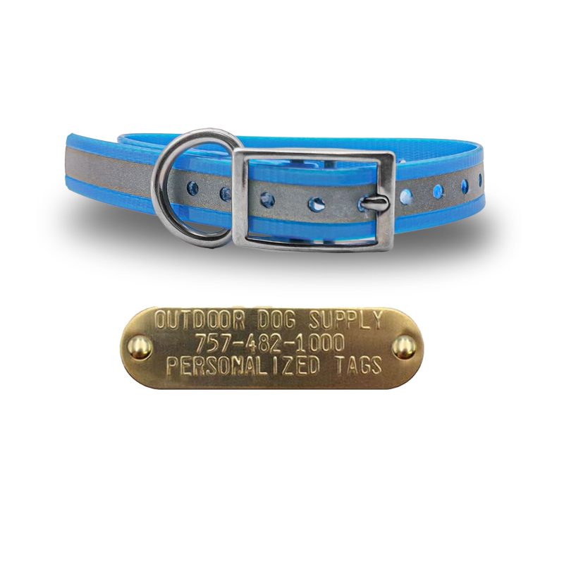 3 4 stainless steel collar ref light blue