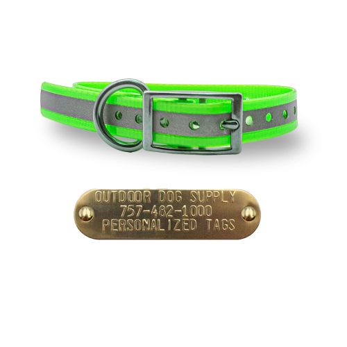 3 4 stainless steel collars ref green