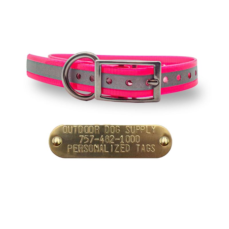 3 4 stainless steel collars ref pink