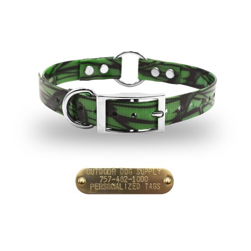 3.4 premium name tag collars Green Camo D O