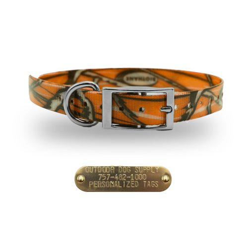 3.4 premium name tag collars Orange Camo