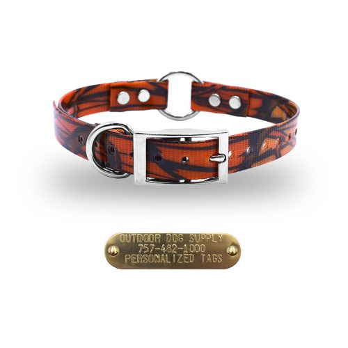 3.4 premium name tag collars Orange Camo D O