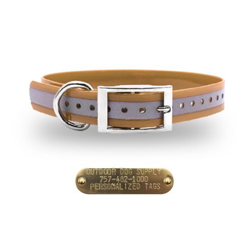 3.4 premium name tag collars Tan Ref